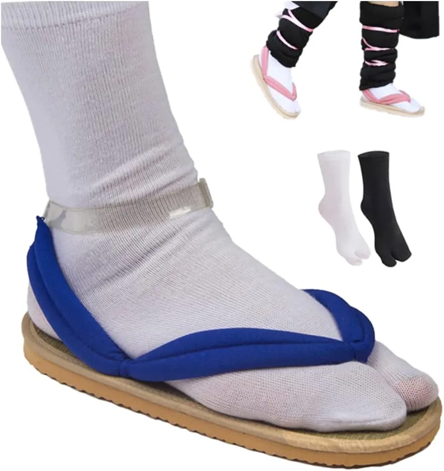 Nezuko Cosplay Clogs Kochou Clog Rengoku Geta Tanjirou Zenitsu Clog Wooden Flip Flops with Socks