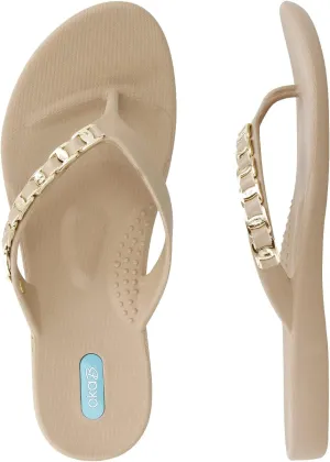 Oka-B Women's Lyra Flip Flops (11, Chai, numeric_11)