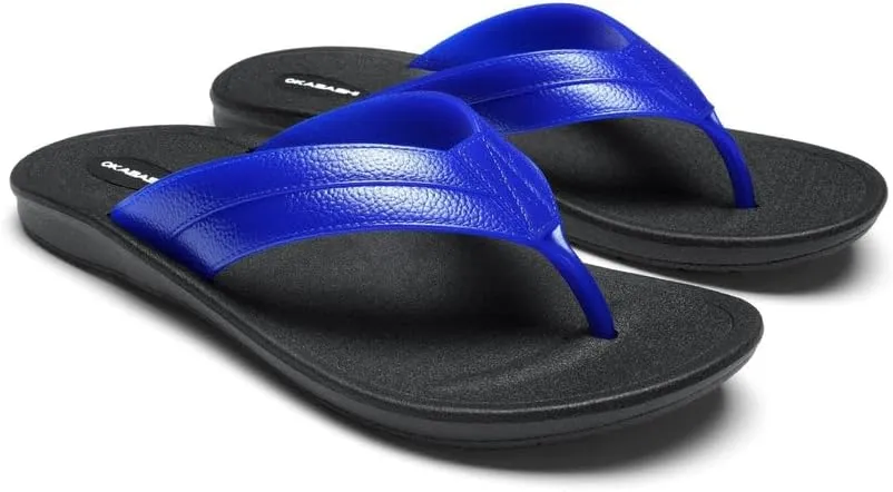 OKABASHI Men's Voyager Flip Flop | Scultped Footbed w/Nonslip Grip | Slip Resistent & Waterproof | Sustainably Made in the USA