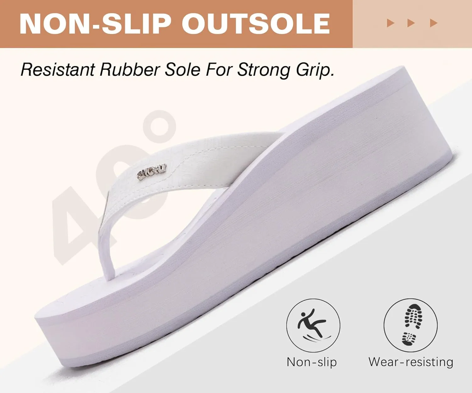 ONCAI Women’s Platform Flip Flops Trendy Dressy Womans Summer Sandals with Comfortable Flatform Arch Support Walking Outdoor Rubber Soles (US Size 5-11)