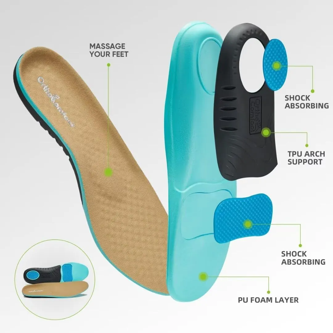 OrthoComfoot Men's Orthopedic Fashion Sneakers for Plantar Fasciitis: Comfortable Orthotic Walking Shoes with Arch Support, Casual Orthotic Flat Feet Shoes for Ankle and Foot Pain Relief