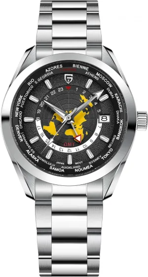 Pagani Design PD1788 Luxury Men's Automatic Watch Dual Time Zone NH34 GMT Movement Stainless Steel Strap Waterproof Luminous Multifunctional Men's Mechanical Watches