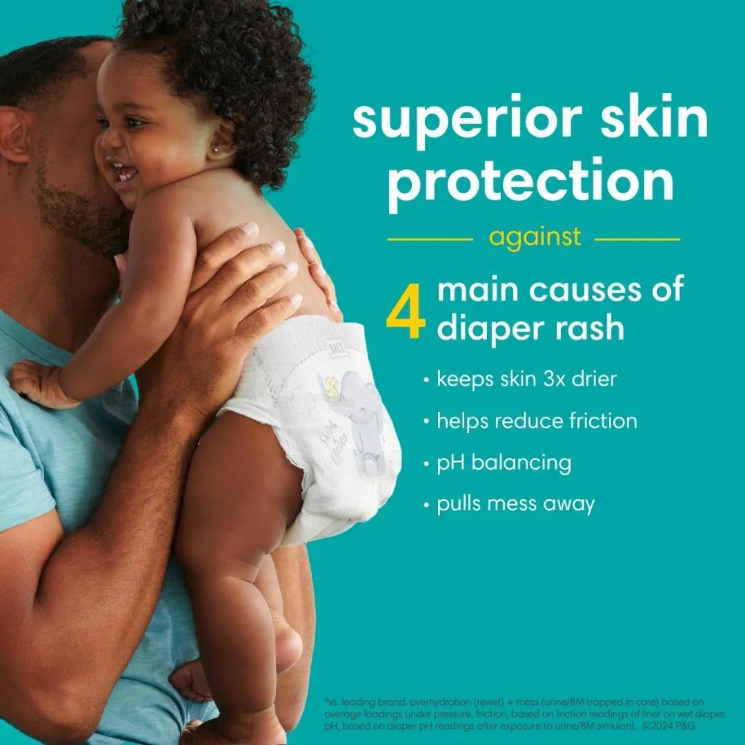 Pampers Baby Diapers and Wipes Starter Kit - Swaddlers Disposable Diapers Sizes 1 (198 Count) & 2 (186 Count) With Sensitive Water Based Wipes 12 Flip-Top Packs (1008 Total)