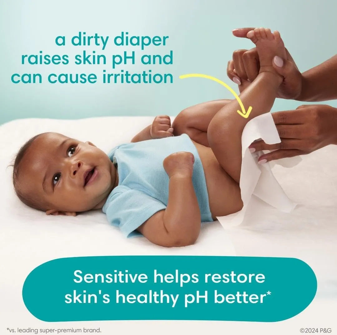 Pampers Baby Diapers and Wipes Starter Kit - Swaddlers Disposable Diapers Sizes 1 (198 Count) & 2 (186 Count) With Sensitive Water Based Wipes 12 Flip-Top Packs (1008 Total)