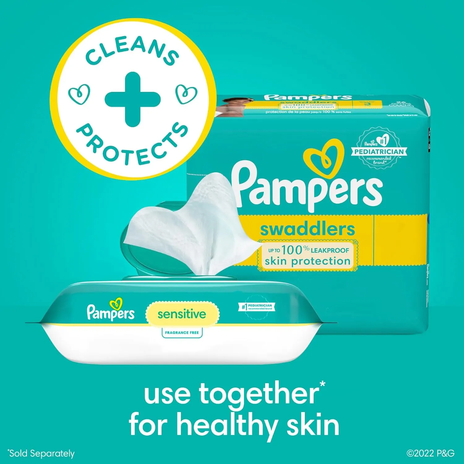 Pampers Easy Ups Bluey Pull On Training Pants Boys and Girls, 5T-6T, 844 Count with Sensitive Water Based Baby Wipes 12 Flip-Top Packs (1008 Wipes Total)