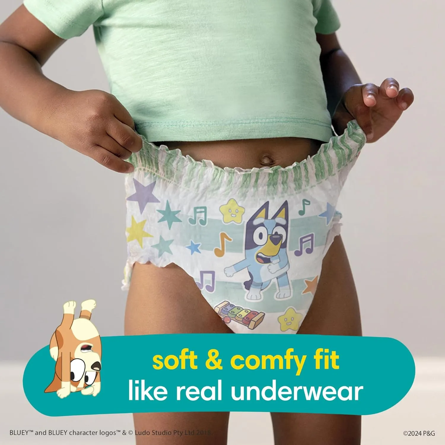 Pampers Easy Ups Bluey Pull On Training Pants Boys and Girls, 5T-6T, 844 Count with Sensitive Water Based Baby Wipes 12 Flip-Top Packs (1008 Wipes Total)