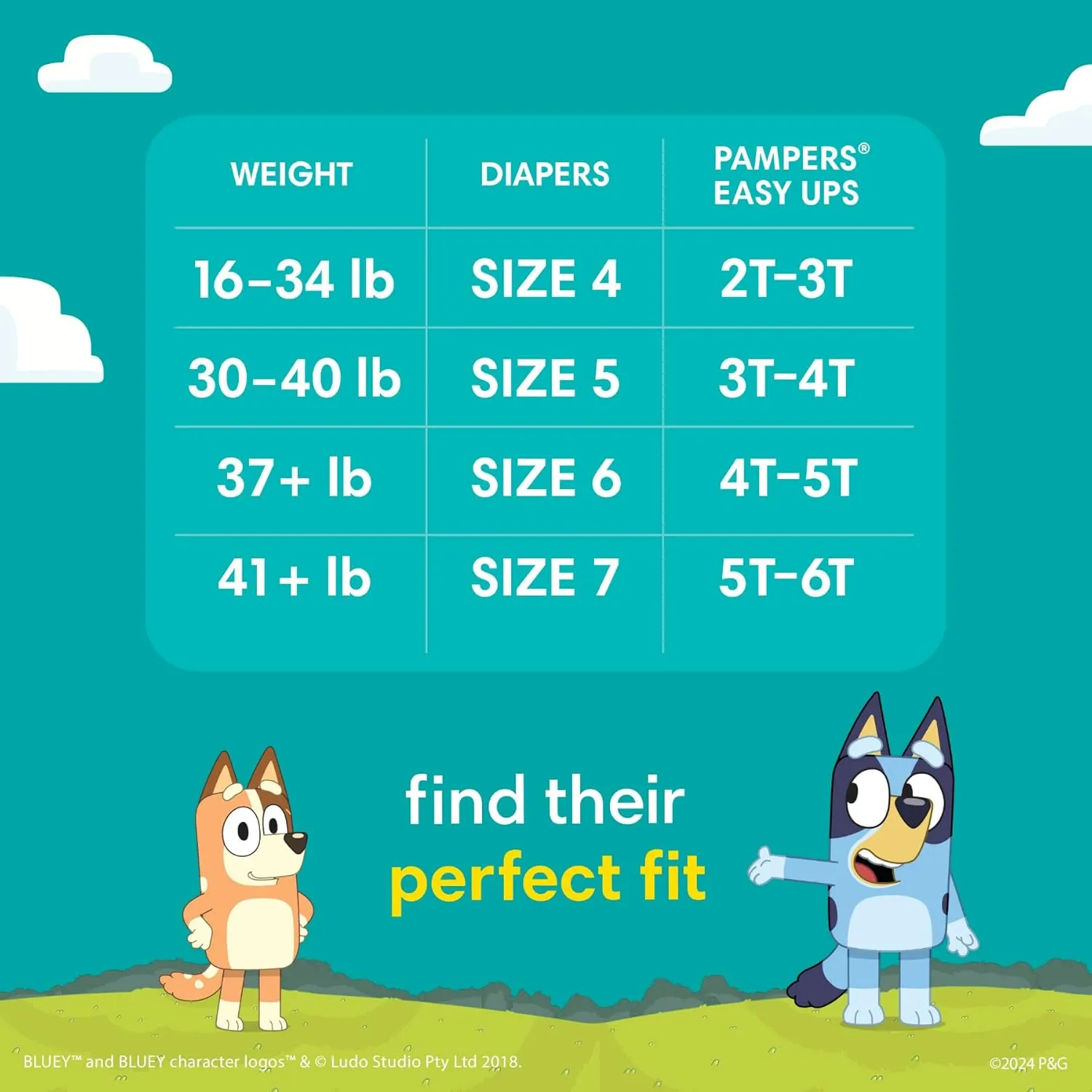 Pampers Easy Ups Bluey Pull On Training Pants Boys and Girls, 5T-6T, 844 Count with Sensitive Water Based Baby Wipes 12 Flip-Top Packs (1008 Wipes Total)