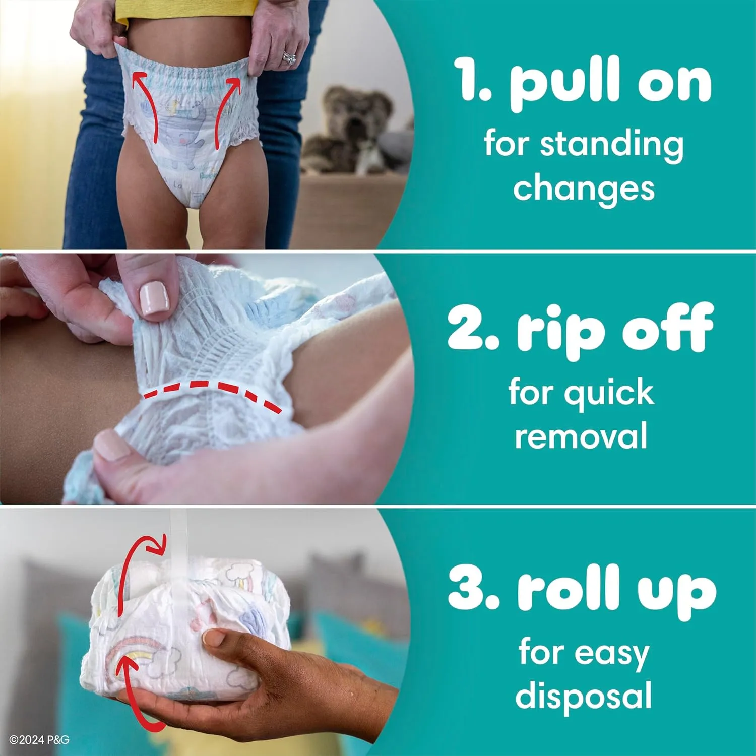 Pampers Swaddlers 360 Pull-On Diapers, Size 4, 132 Count, with Sensitive Baby Wipes, 4 Flip-Top Packs (336 Wipes Total) [Packaging May Vary]