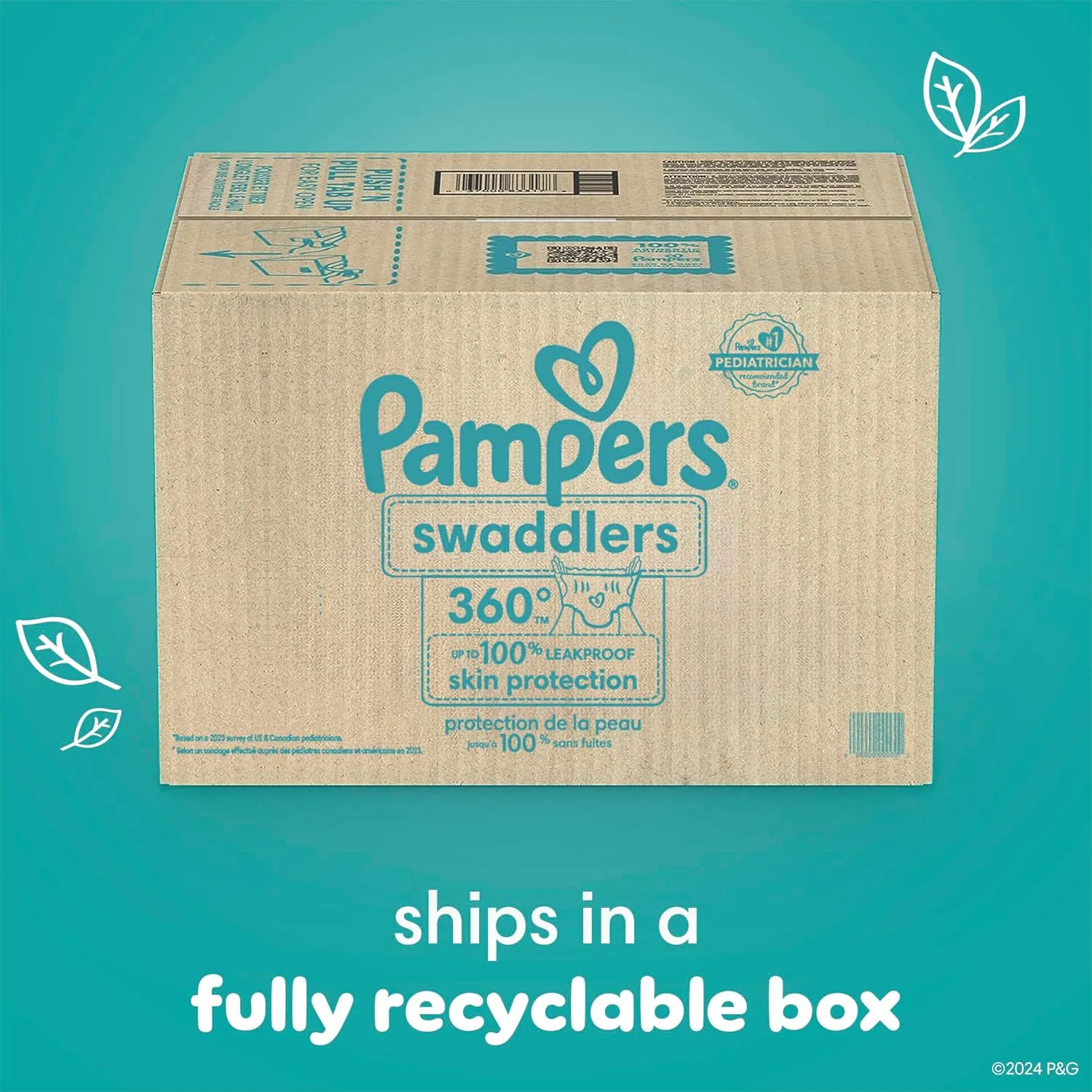 Pampers Swaddlers 360 Pull-On Diapers, Size 4, 132 Count, with Sensitive Baby Wipes, 4 Flip-Top Packs (336 Wipes Total) [Packaging May Vary]