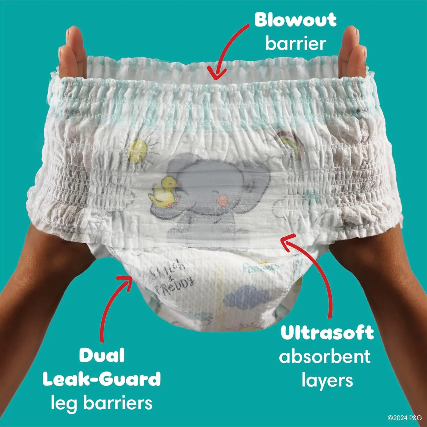 Pampers Swaddlers 360 Pull-On Diapers, Size 4, 132 Count, with Sensitive Baby Wipes, 4 Flip-Top Packs (336 Wipes Total) [Packaging May Vary]