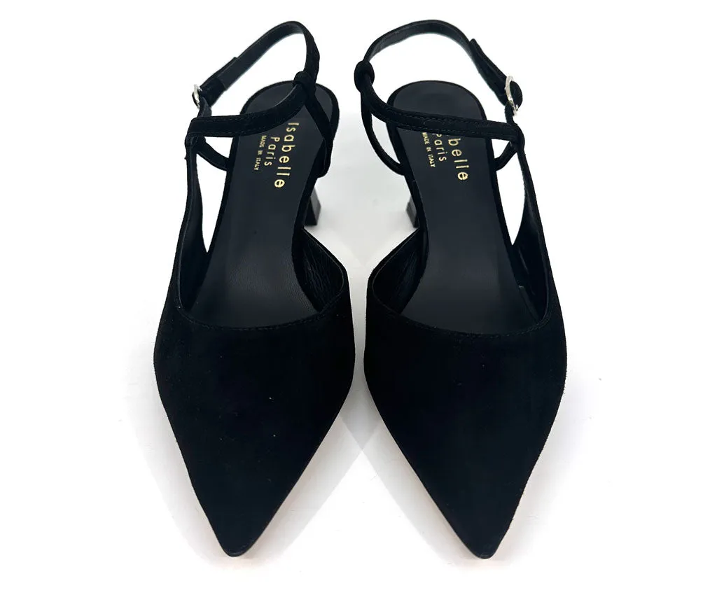 Paris Black Slingback Pumps