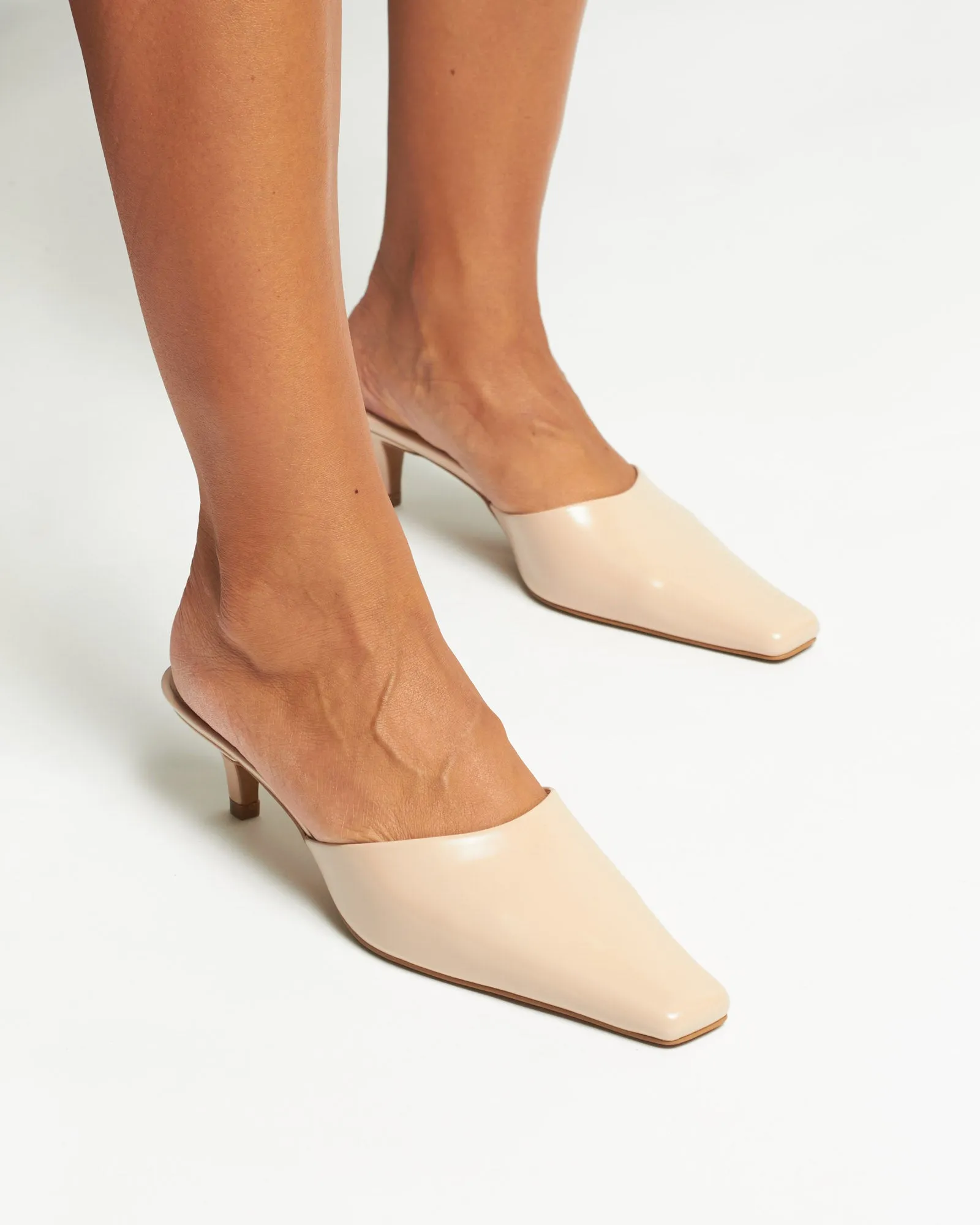 PASCAL Kitten Heel Square Toe Mules