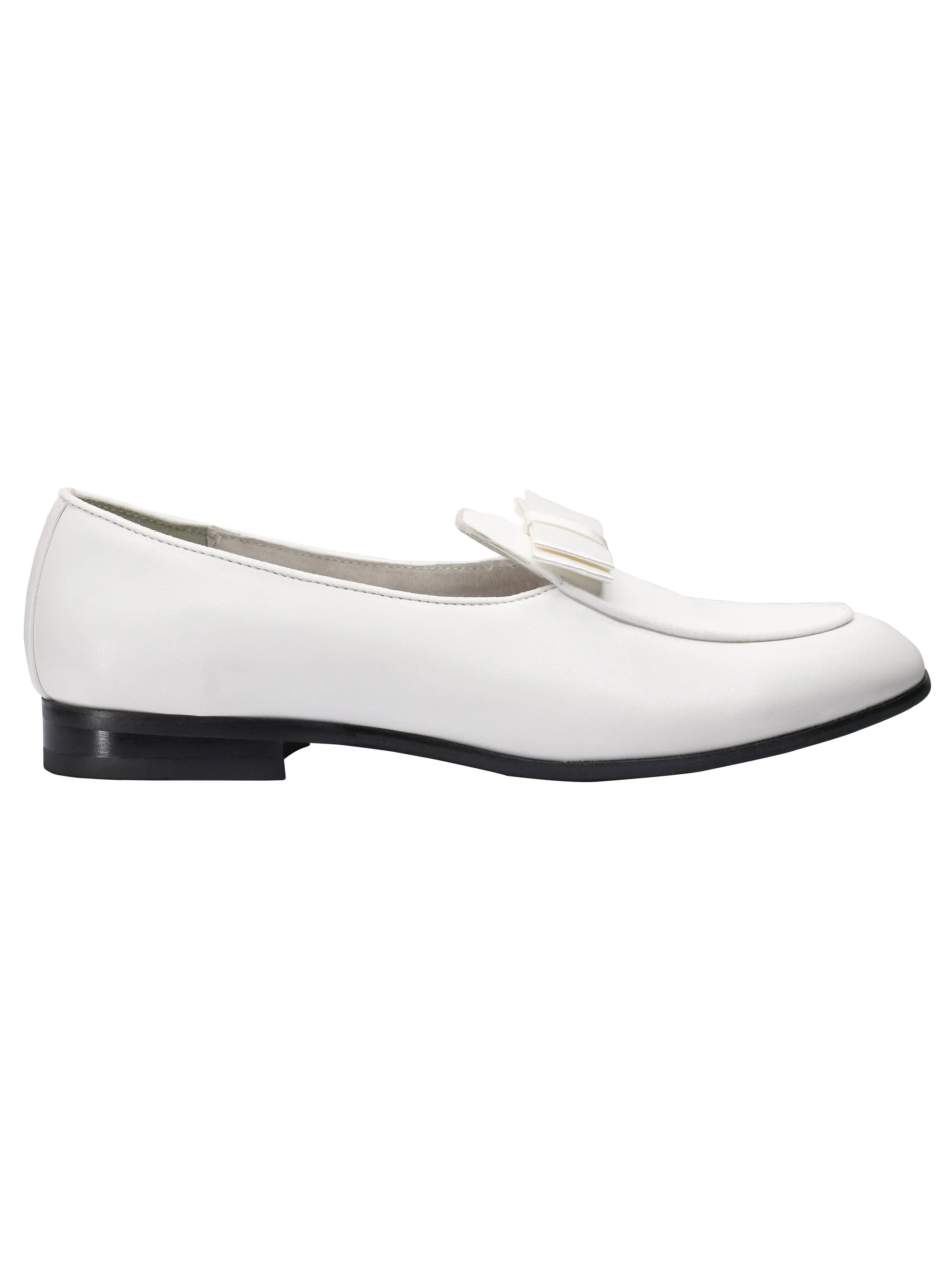 PATENT LOAFERS WITH BOW TIE