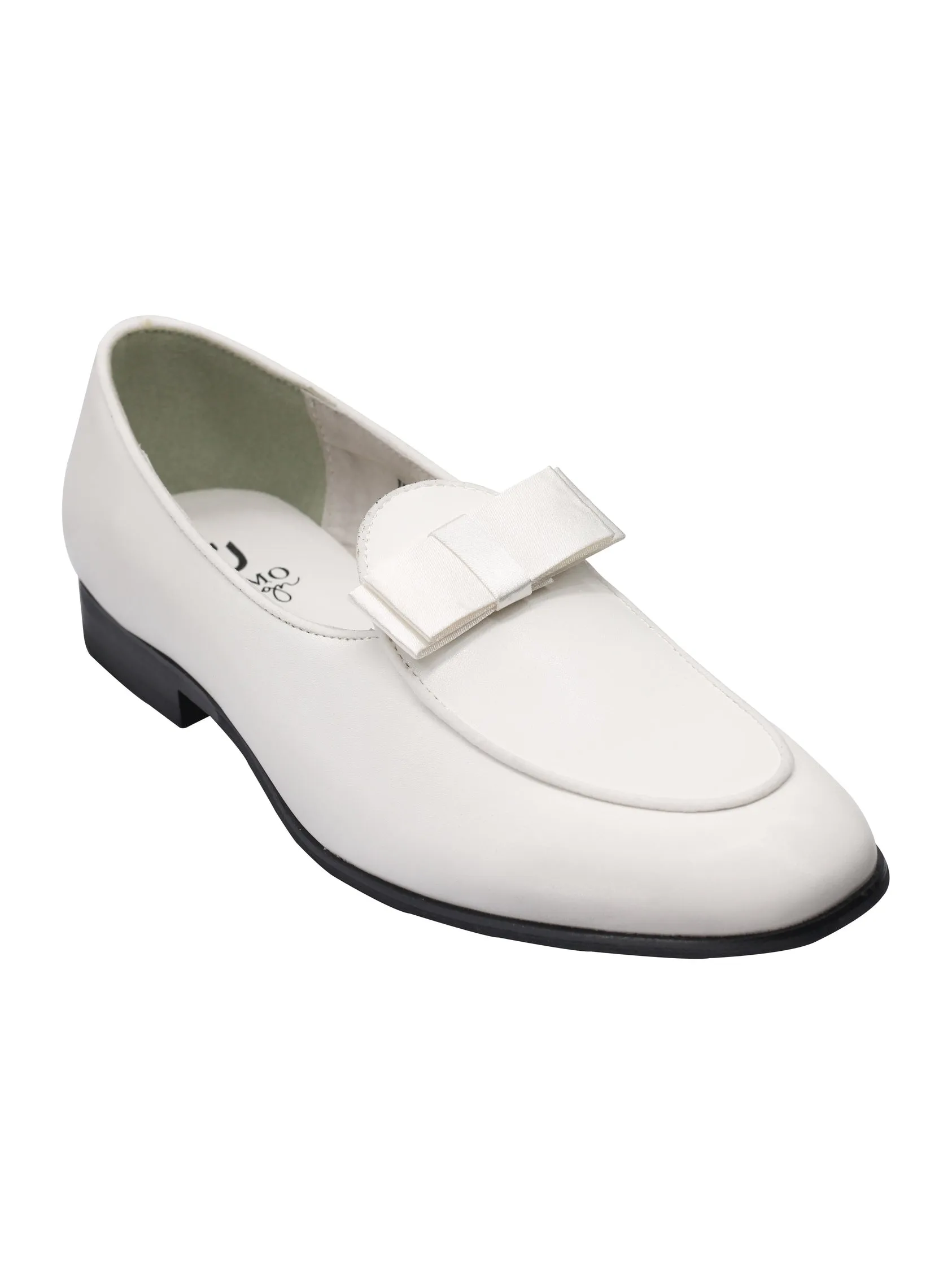 PATENT LOAFERS WITH BOW TIE