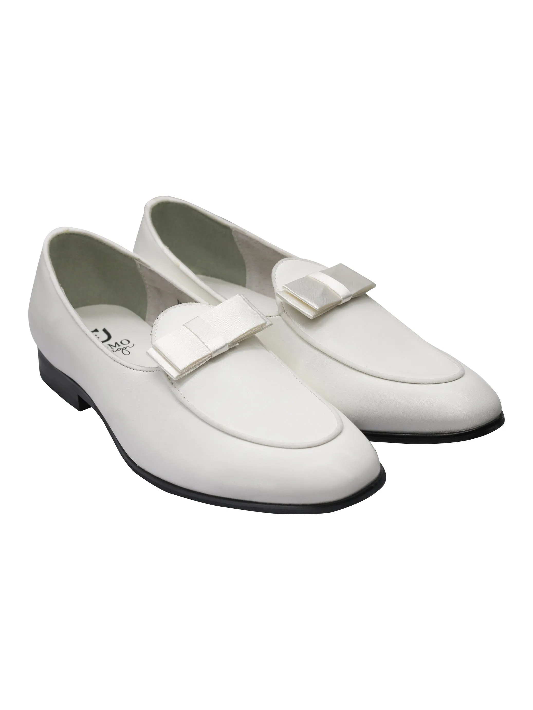 PATENT LOAFERS WITH BOW TIE