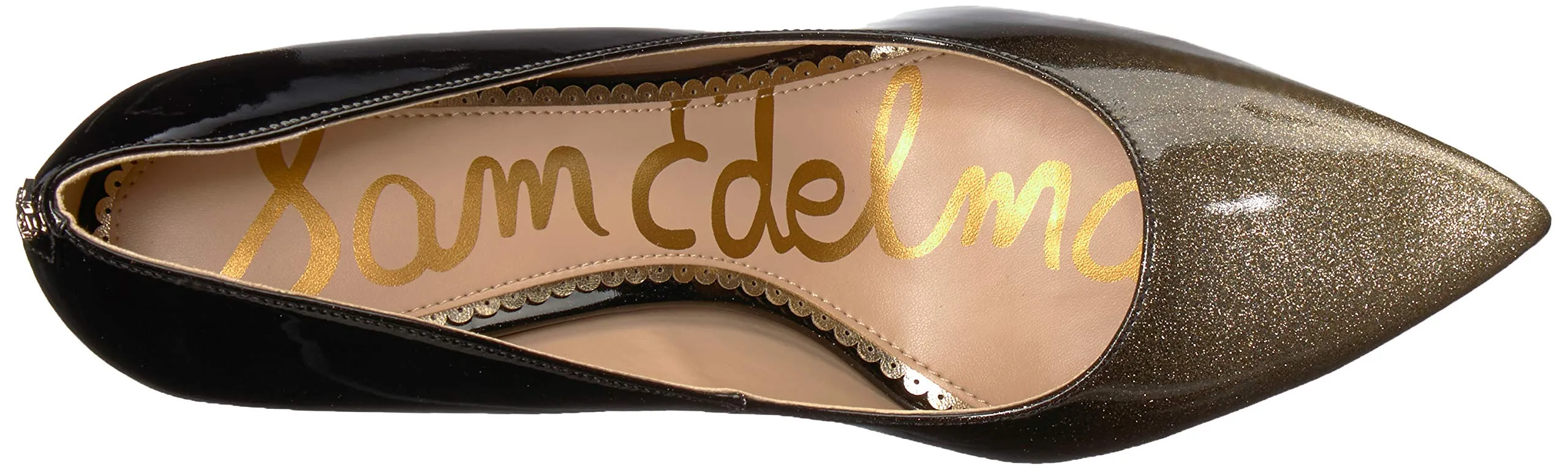 Patent Sam Hazel Pump Crystal Pumps Degrade Gold Dress Responsive Edelman Pointed Mega sale Toe