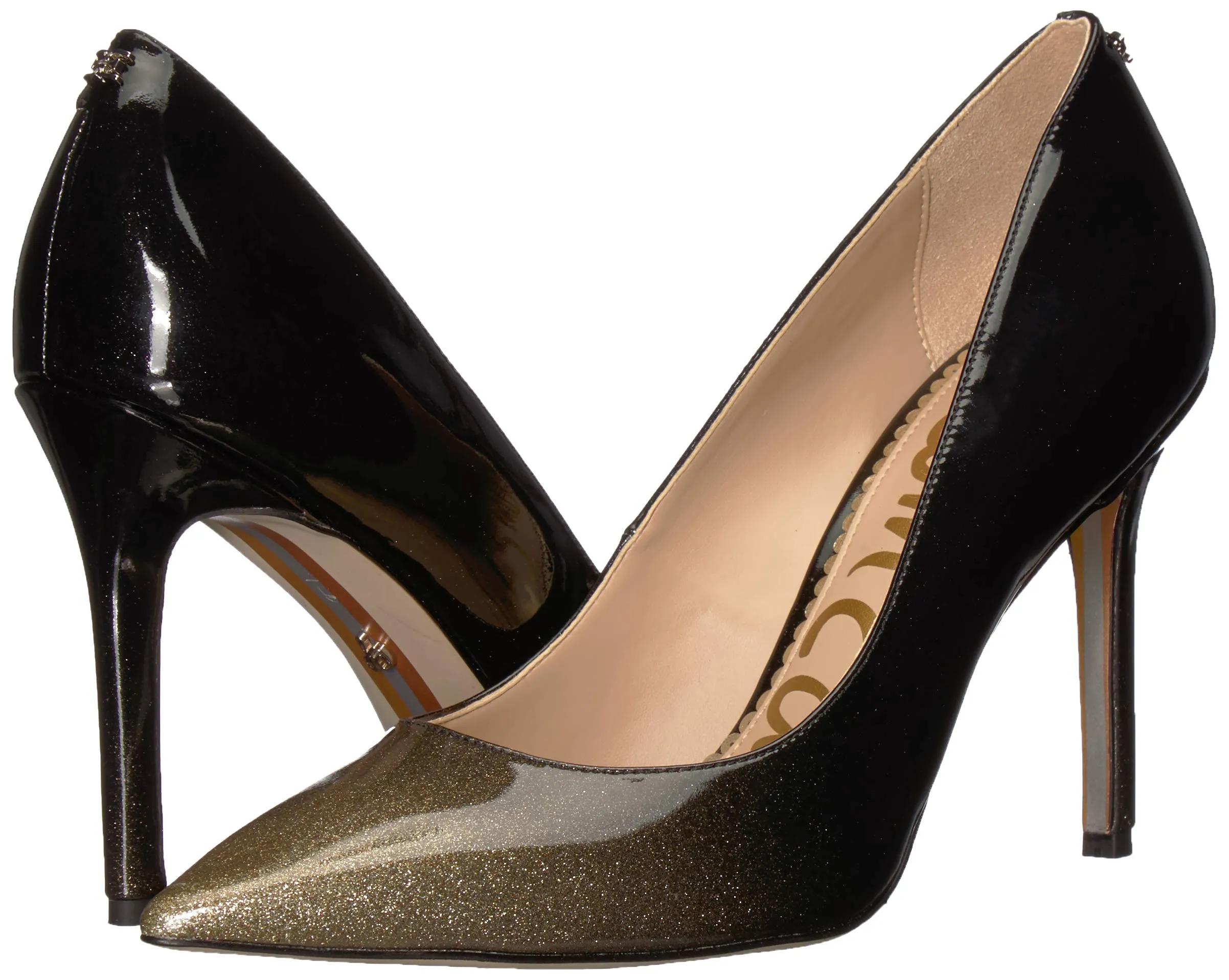 Patent Sam Hazel Pump Crystal Pumps Degrade Gold Dress Responsive Edelman Pointed Mega sale Toe