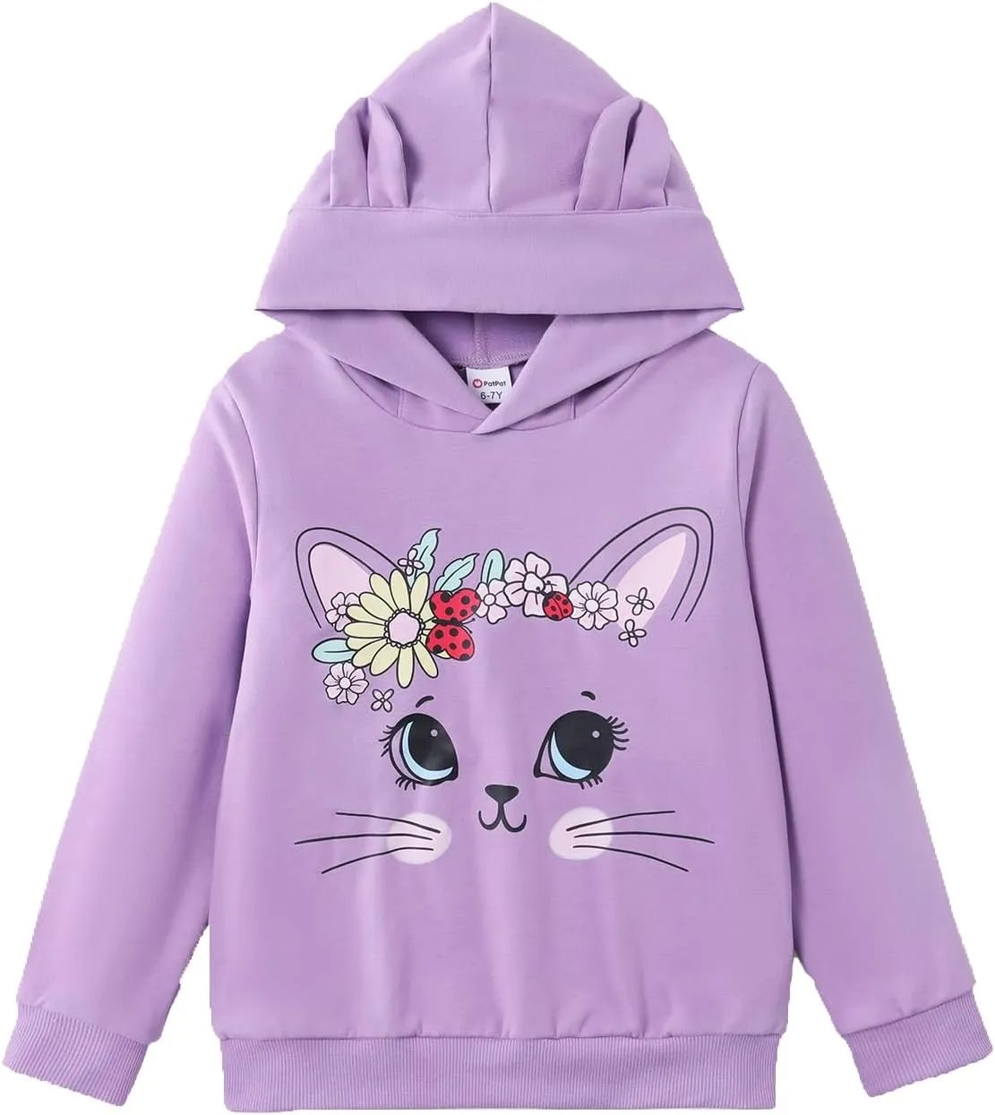 PATPAT Girls Graphic Hoodie Cute Cat Pullover Sweatshirts Long Sleeve Fall Clothes for Teen Girls 4-12 Years