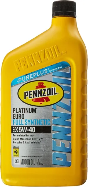 Pennzoil - 550040834 Platinum Euro Full Synthetic 5W-40 Motor Oil (1-Quart, Single-Pack)