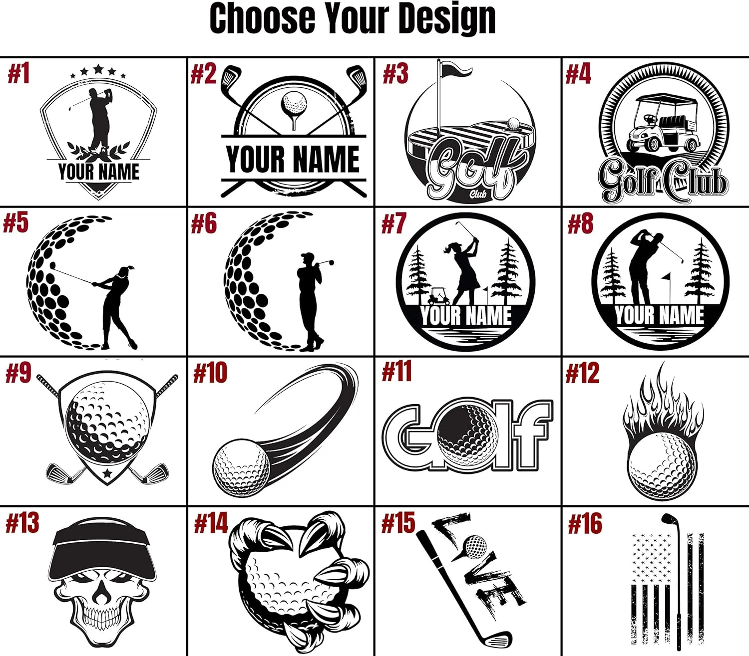 Personalized Golf Water Bottles with Flip-Top Lid and Straw, Customized Gift Vacuum Insulated Flask, Stainless Steel Sports Golf Gift Thermos, Engraved Custom Golfer Dad Gift 32 oz (Black)