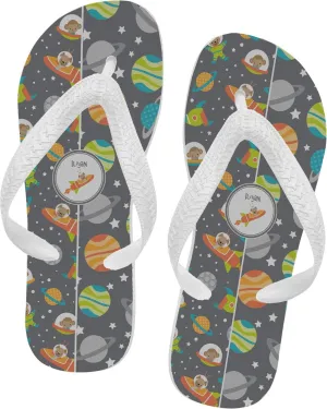 Personalized Space Explorer Flip Flops - XSmall