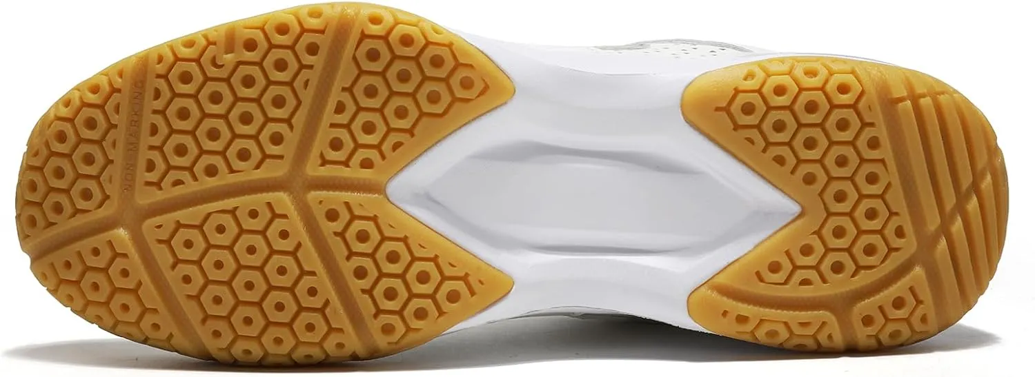 Pickleball Shoes for Men, All Court Tennis Shoes, Arch Support, White