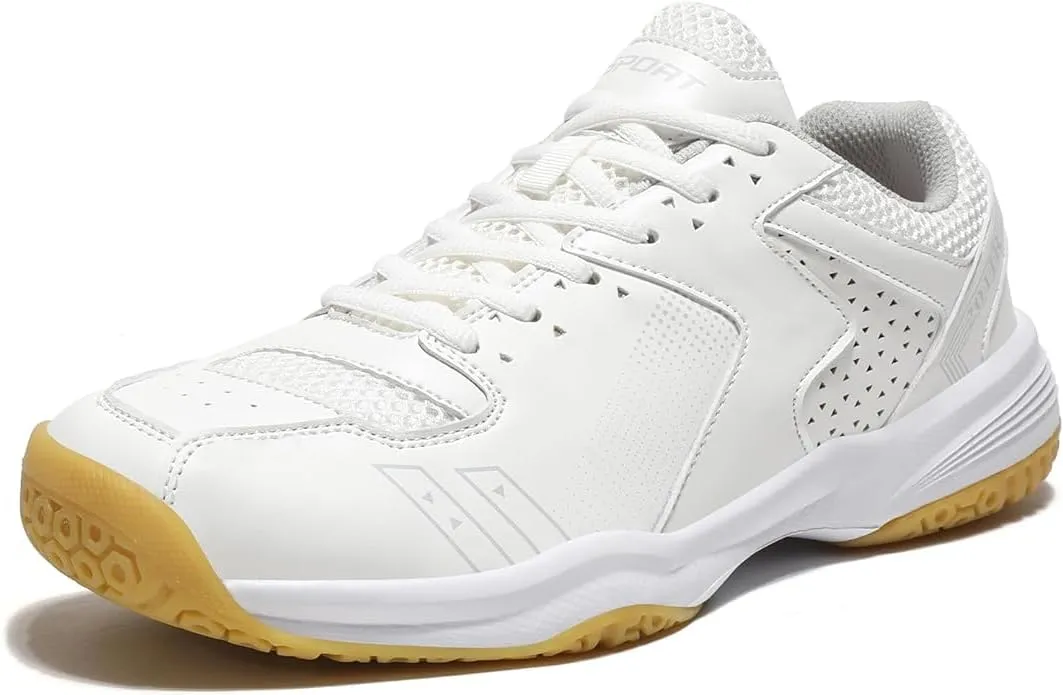 Pickleball Shoes for Men, All Court Tennis Shoes, Arch Support, White