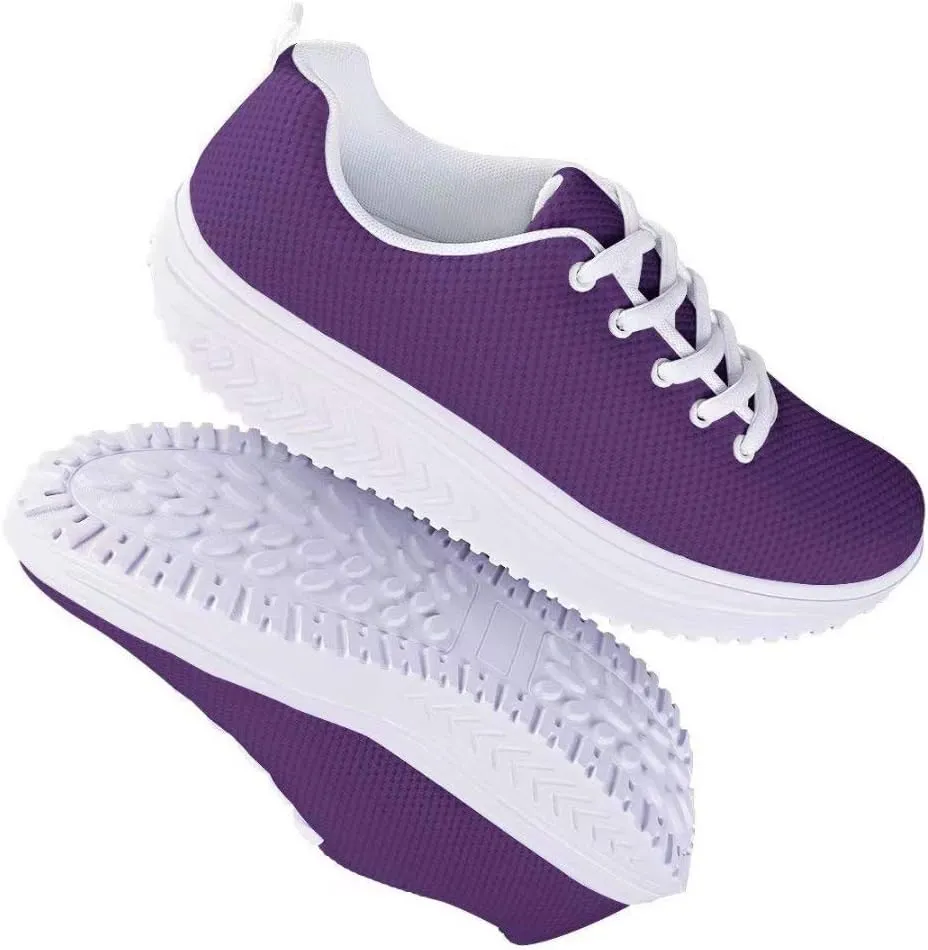 PinUp Angel Ladies Rocking Shoes Womens Lace-up Wedges Tennis Platform Walking Sneakers
