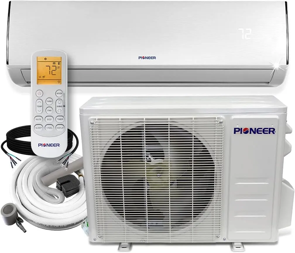Pioneer Diamante Series Ductless Mini-Split Air Conditioner Inverter Heat Pump Full Set with 16 Ft. Kit