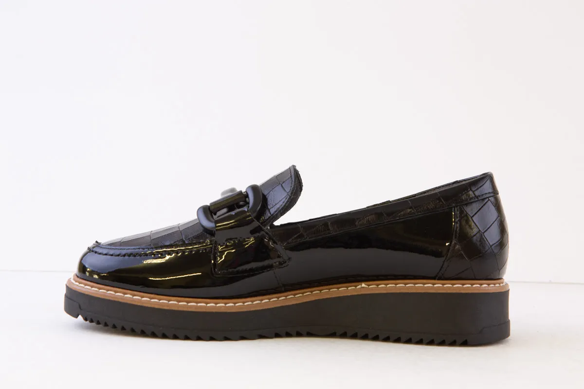 PITILLOS - 5390 SLIP-ON SHOE - BLACK PATENT COMBI