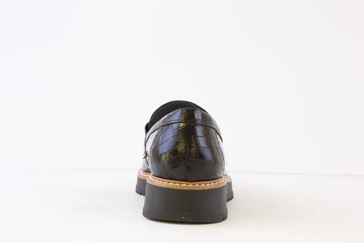 PITILLOS - 5390 SLIP-ON SHOE - BLACK PATENT COMBI