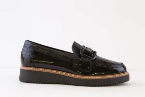 PITILLOS - 5390 SLIP-ON SHOE - BLACK PATENT COMBI