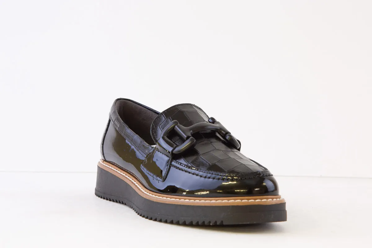 PITILLOS - 5390 SLIP-ON SHOE - BLACK PATENT COMBI