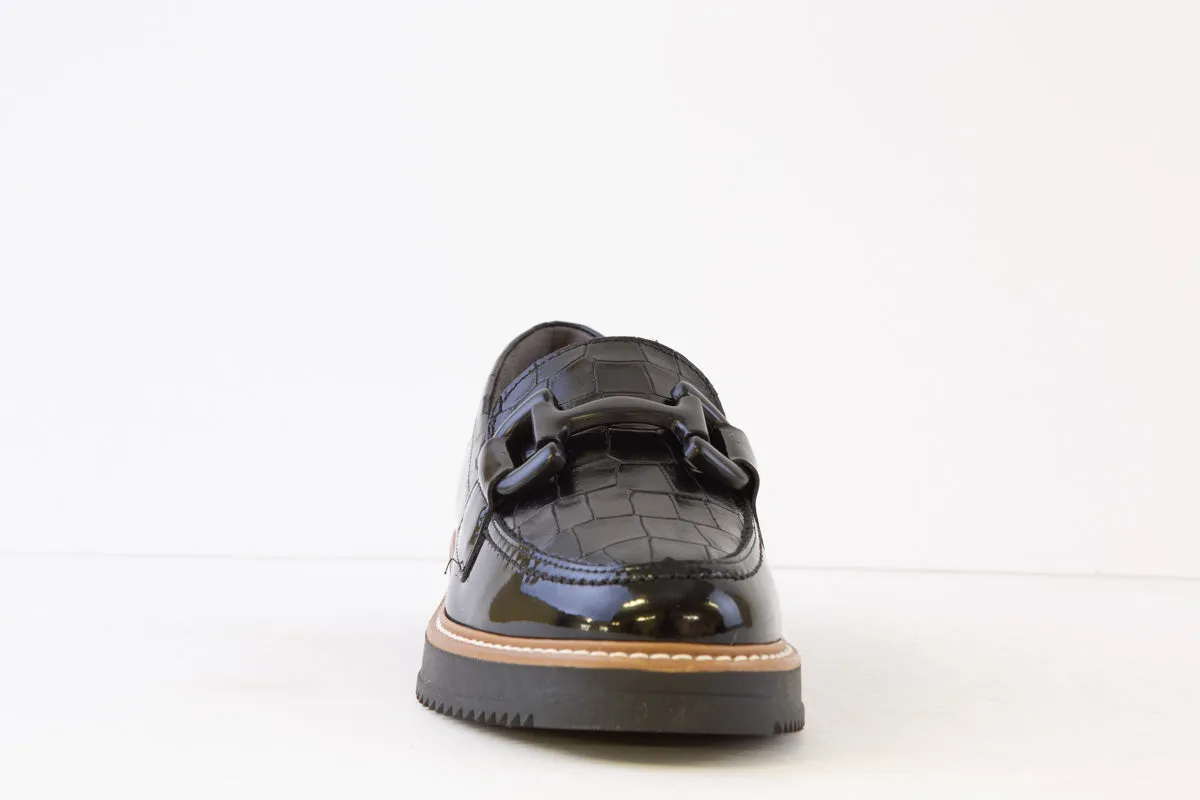 PITILLOS - 5390 SLIP-ON SHOE - BLACK PATENT COMBI