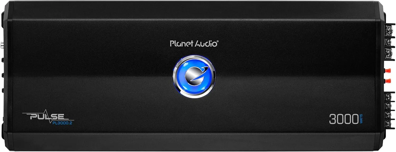 Planet Audio PL3000.2 2 Channel Car Amplifier - 3000 High Output, High/Low Level Inputs, High/Low Pass Crossover, Hook Up to Subwoofer for Bass