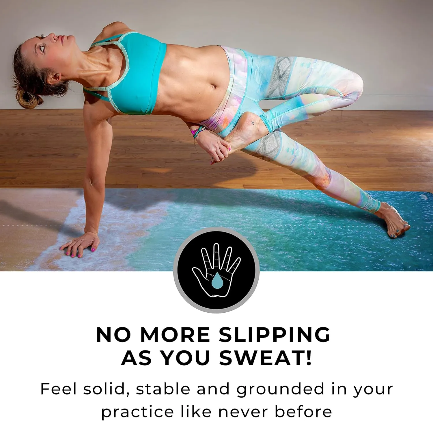 Plyopic. All In One Yoga Mat | Luxury Sweat-Grip Mat/Towel Combo | Ideal for Yoga, Hot Yoga, Bikram, Pilates, Workout & Exercise | Eco-Friendly Natural Rubber