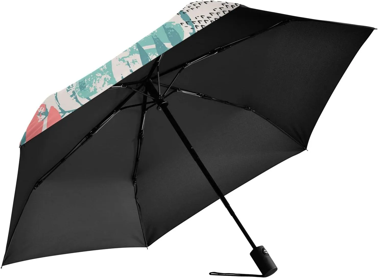 Poeticcity Automatic Folding Umbrella, Auto Open/Close Anti-UV 3 Folds Parasol, Compact Windproof Strong Umbrellas for Travel Sun & Rain