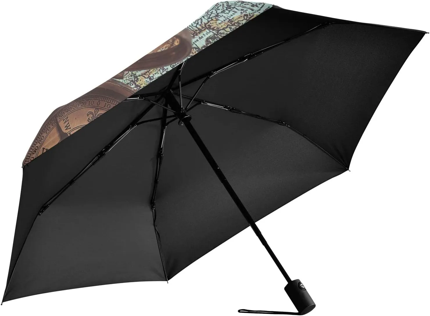 Poeticcity Automatic Folding Umbrella, Auto Open/Close Anti-UV 3 Folds Parasol, Compact Windproof Strong Umbrellas for Travel Sun & Rain