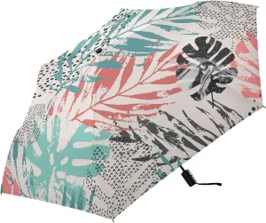 Poeticcity Automatic Folding Umbrella, Auto Open/Close Anti-UV 3 Folds Parasol, Compact Windproof Strong Umbrellas for Travel Sun & Rain