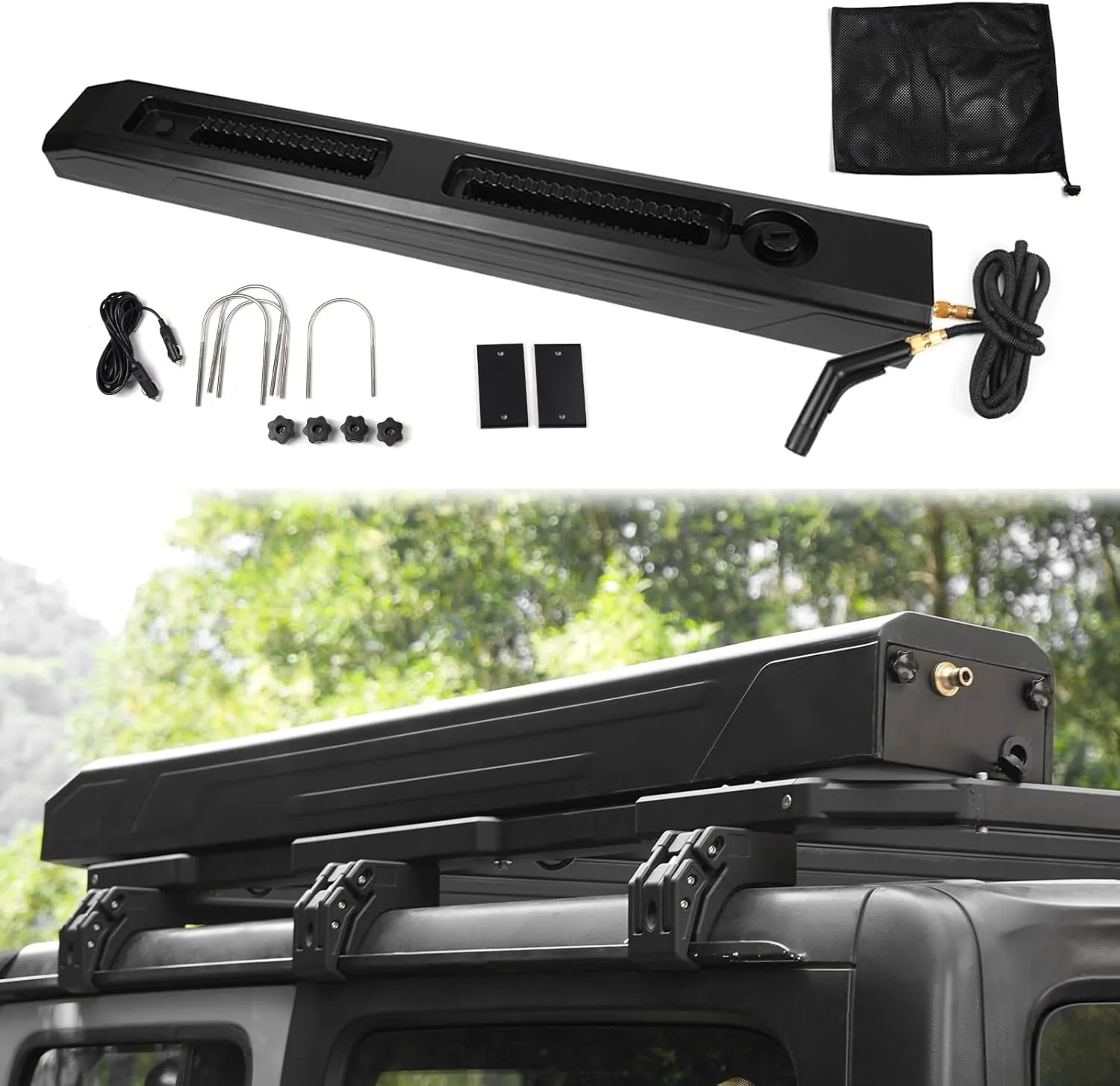 Pressurized Water Tank 8 Gallon roof Rack Water Tank for Jeep Ford Off-Road Vehicles, SUV,Pick-up Trucks,Outdoor