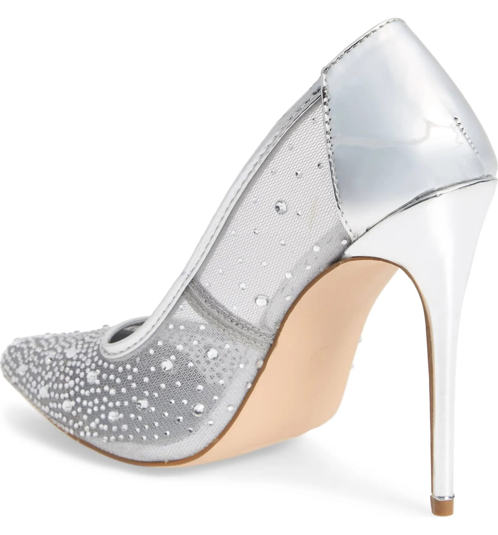 Prom Mesh POinted Heel Smart design Lauren Affordable luxury High Rhinestone Janna Stiletto Pumps Toe Lorraine