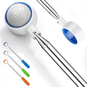 prowithlin Golf Ball Retriever Telescopic, Non-Rust Golfing Tool with a Rubber Loop to Pick up Balls in Water, Great Accessory and Gift for Men's Golfers (Blue, 12ft)