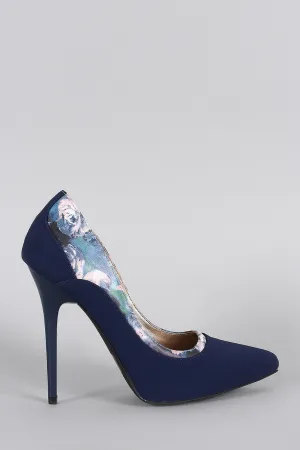 Pump Intuitive Stiletto Print Qupid Toe Pointy Fashionable Floral