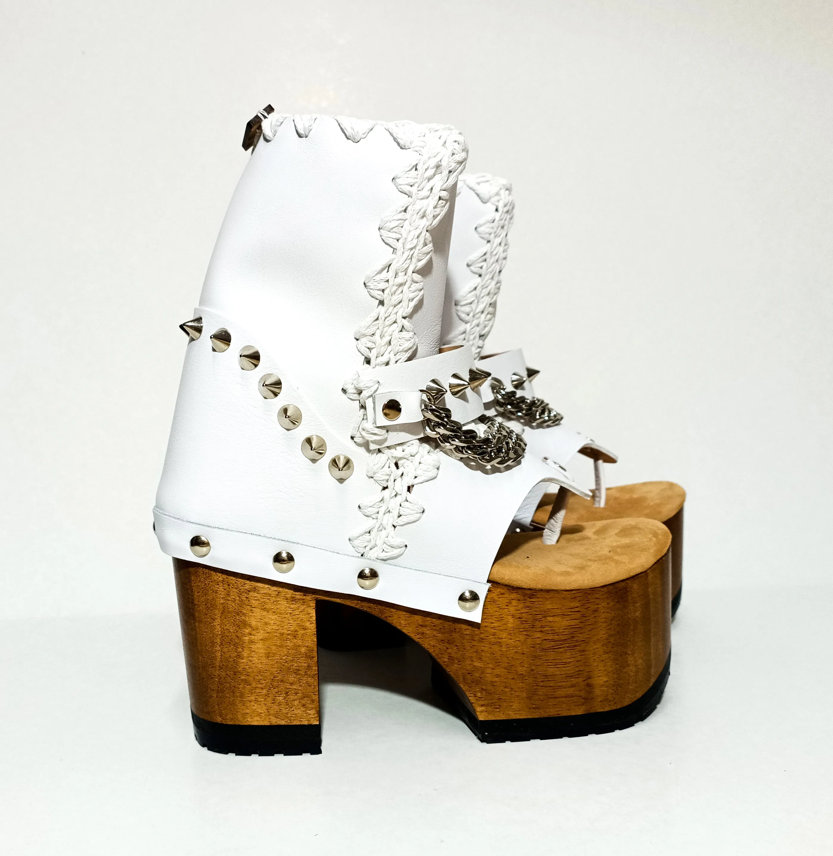 Punk white boots