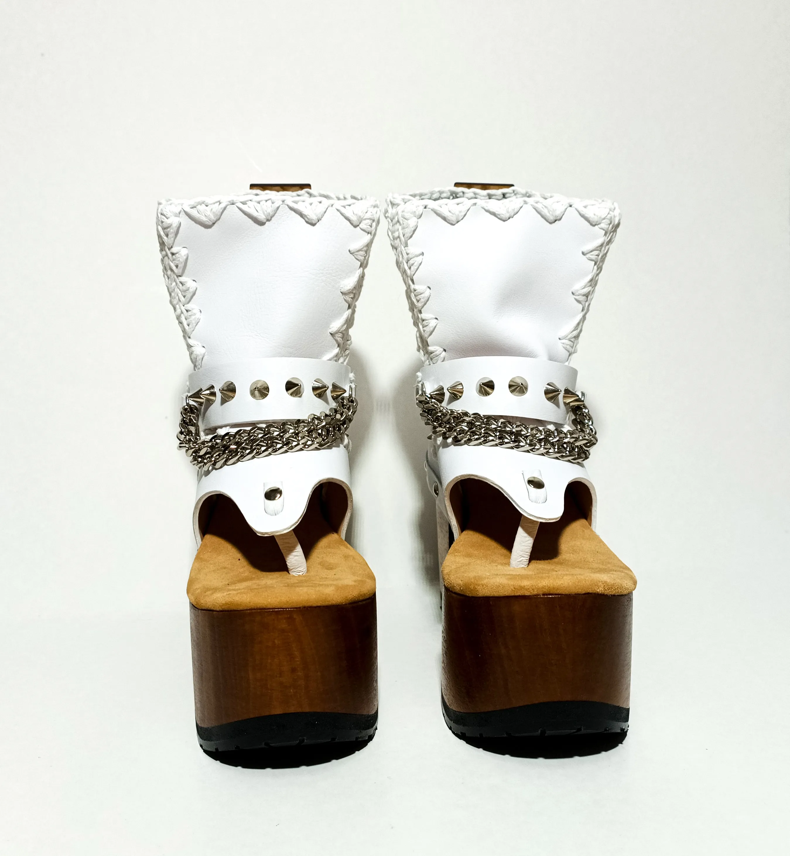 Punk white boots