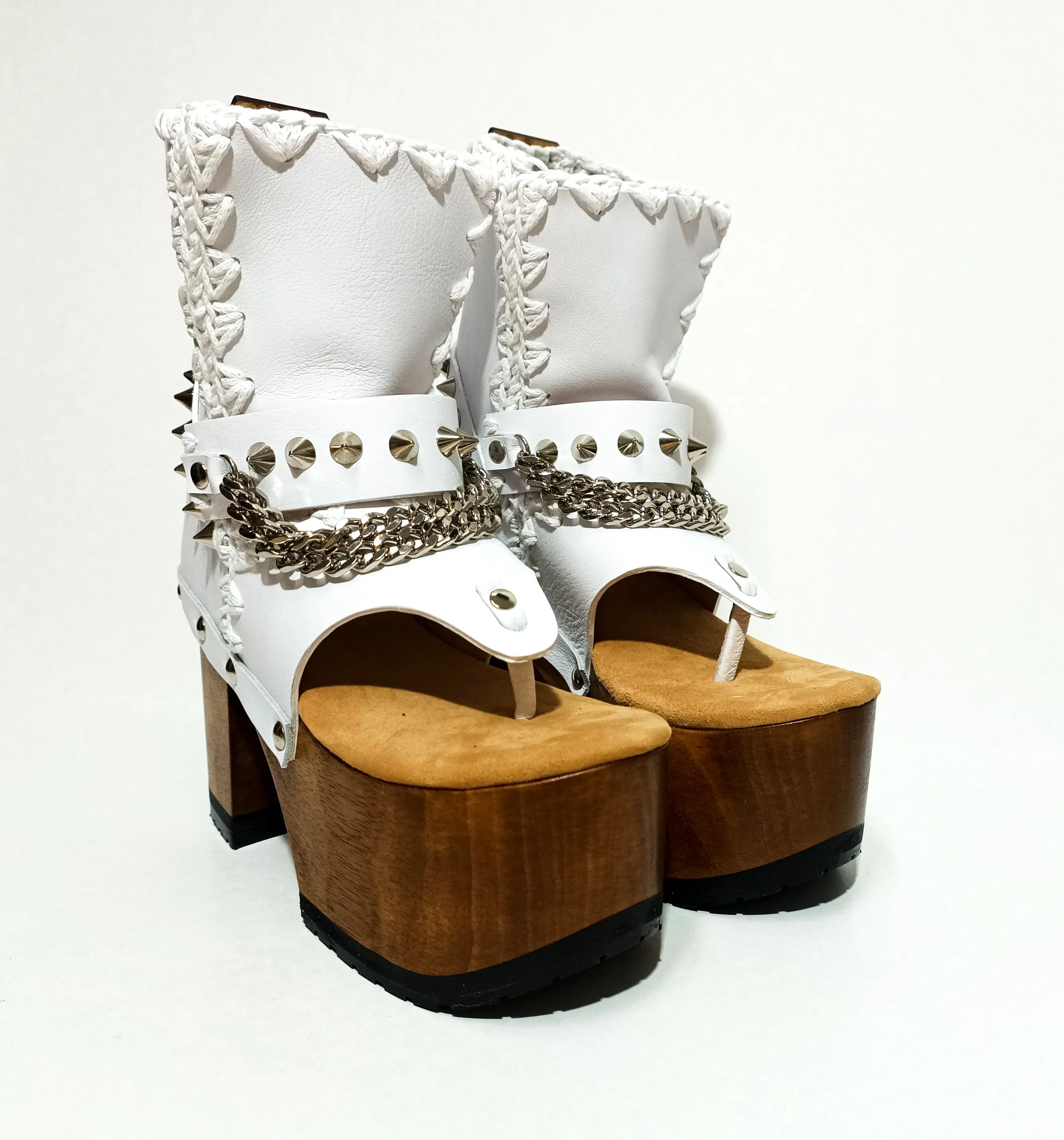 Punk white boots