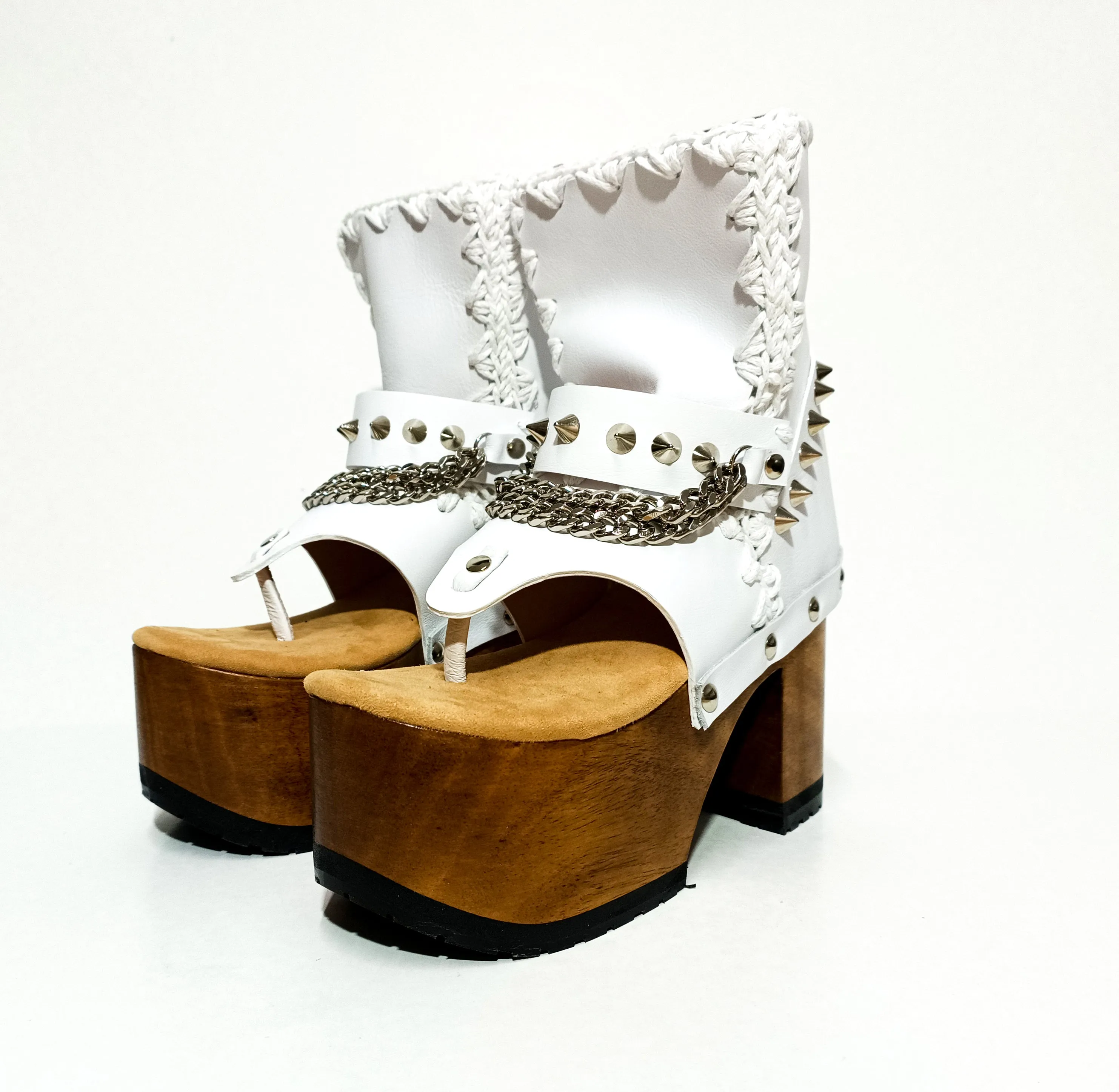 Punk white boots