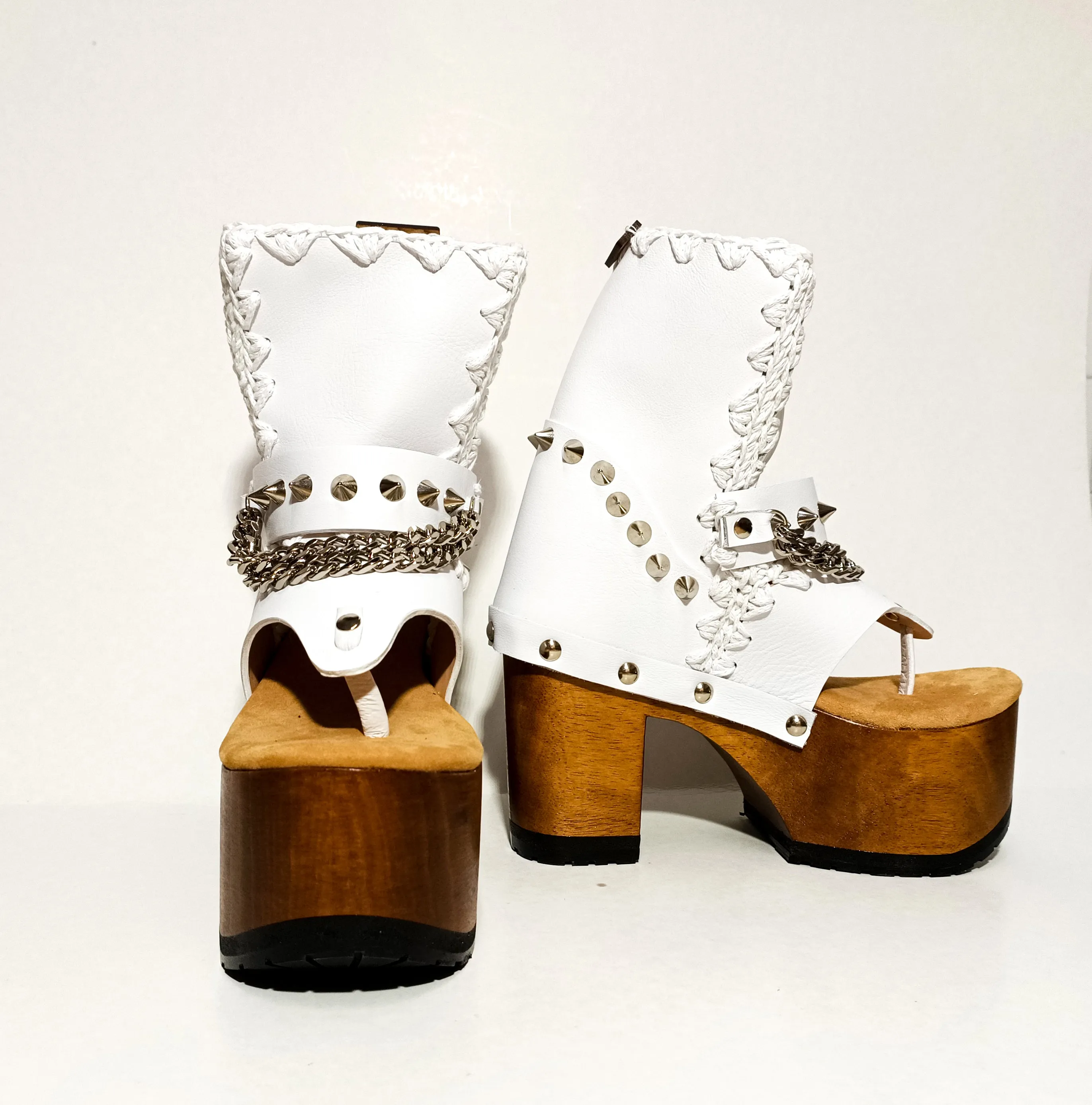 Punk white boots