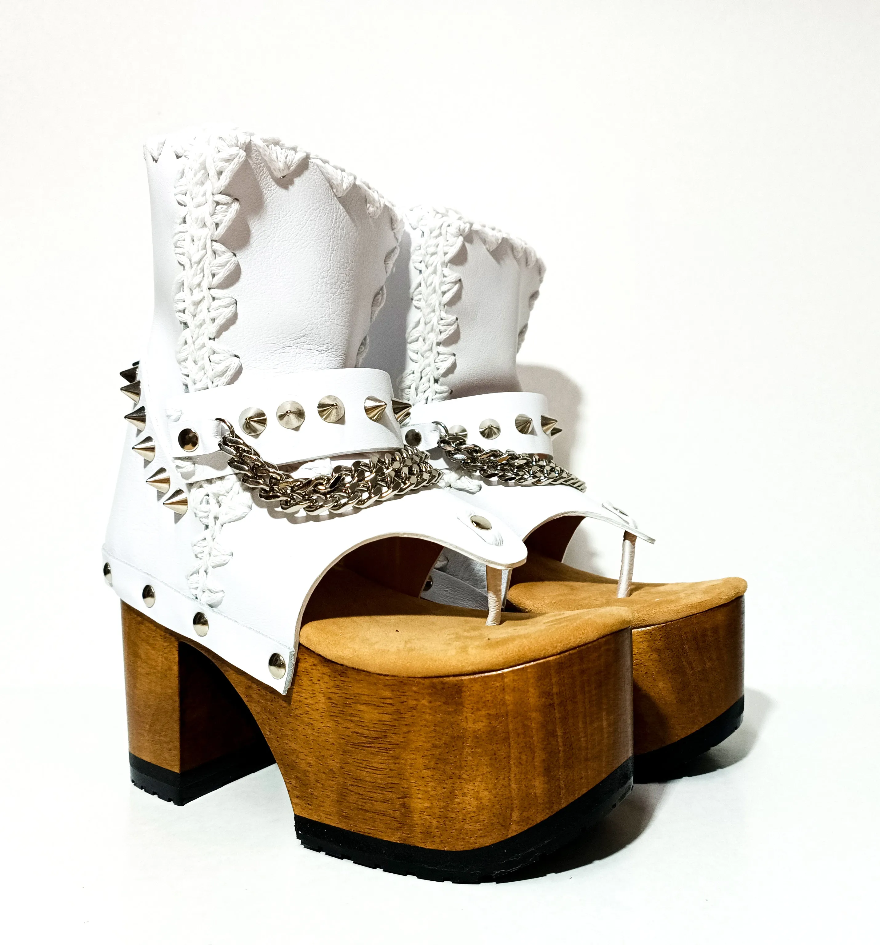 Punk white boots