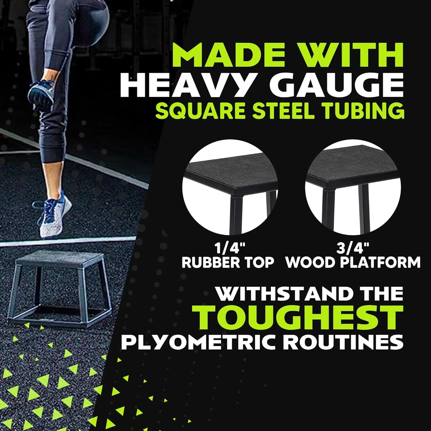 Rage Fitness Steel Plyo Box 12-18-24 Inch High Anti-Slip Pre-Assembled Plyometric Jump Box for Home Gym Conditioning and Strength Training (Sold Individually) Plyometric Platform Step
